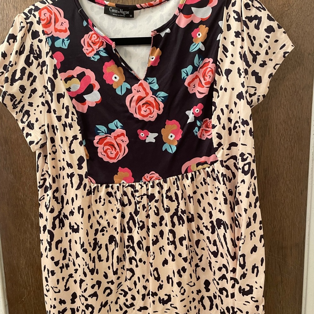 Leopard and flower top.